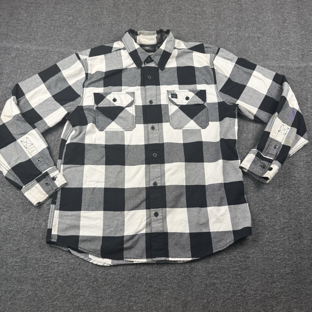 Harley-Davidson Flannel Shirt Mens Large Motorcycles Buffalo Plaid Button Up